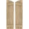 Ekena Millwork Americraft 4-Board (2 Batten) Wood Joined Board-n-Batten Shutters w/Ellipt Top, ARW101BE414X77UNH, PR ARW101BE414X77UNH - alternate 1